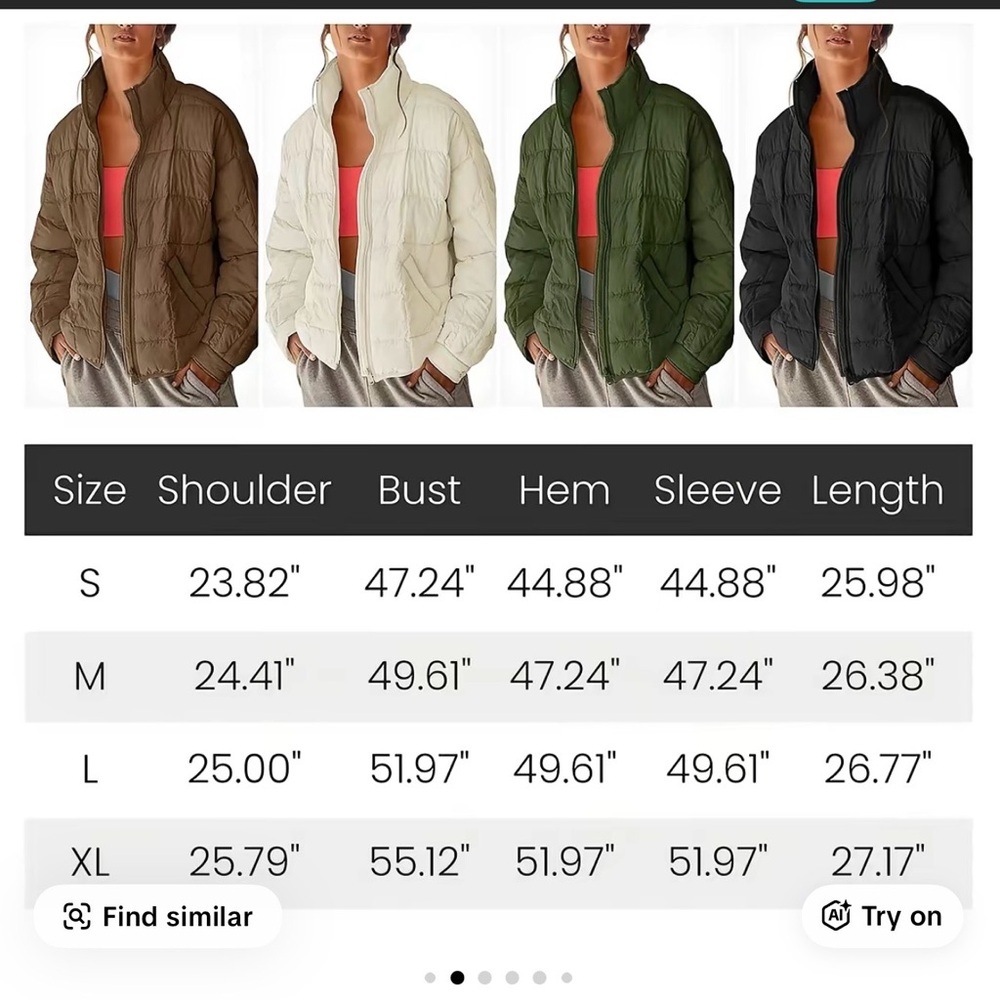 Women's GREEN Quilted Jacket Lightweight Zipper Short Coat With Pockets - Picture 2 of 5